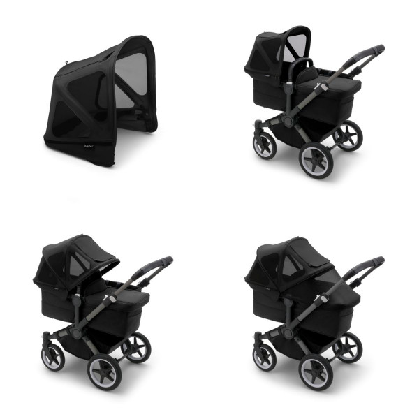 Bugaboo Donkey Sonnendach mit Lüftungsfenstern Mitternachtsschwarz