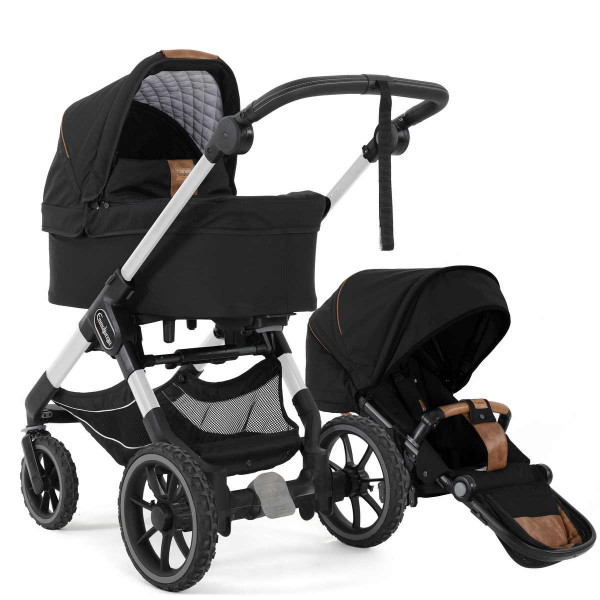 Emmaljunga NXT90 mit Ergo Sitz - Outdoor Black, Silver Gestell