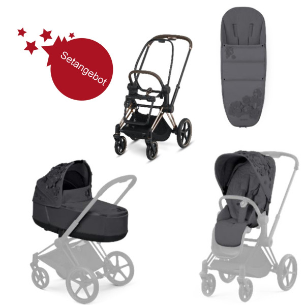 Cybex Priam 3.5 Rosegold Simply Flowers Dark Grey
